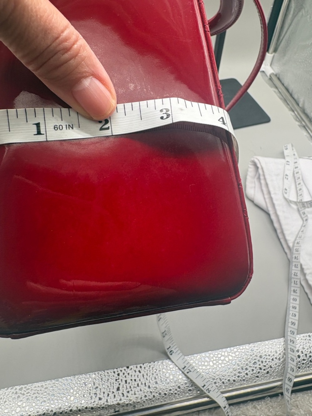 Christian Dior Lady Dior Large Red Patent Cannage Tote Bag Charm - Picture 15 of 15